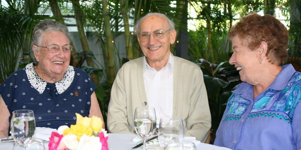 Elderly couple smiling